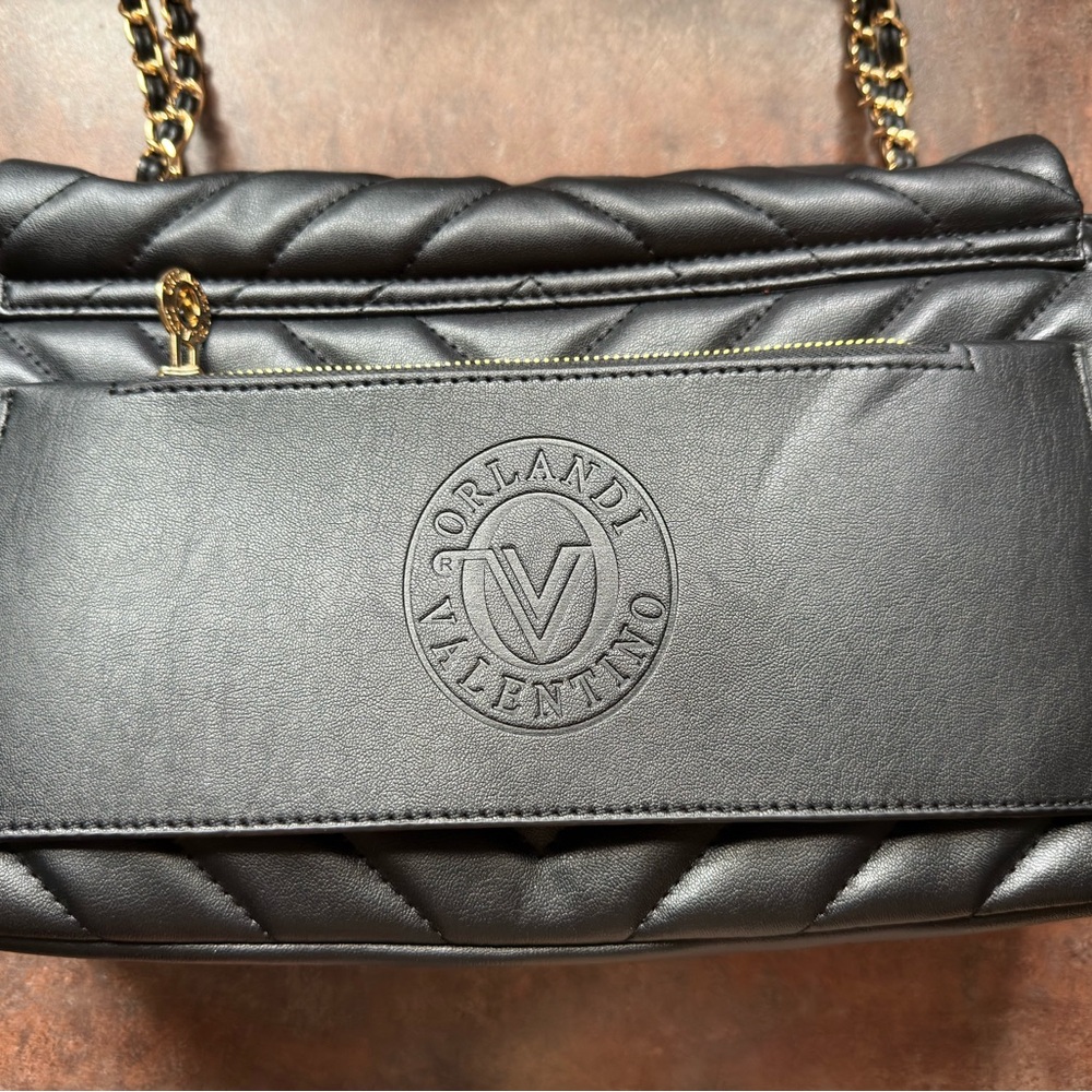 Valentino Black Chevron Shoulder Bag - Picture 2 of 9